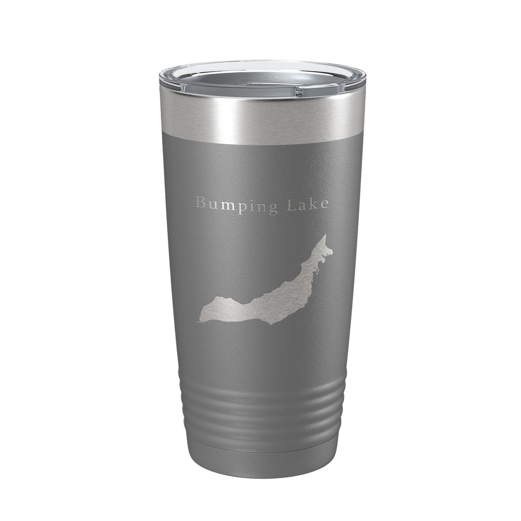 Bumping Lake Map Tumbler Travel Mug Insulated Laser Engraved Coffee Cup Washington 20 oz