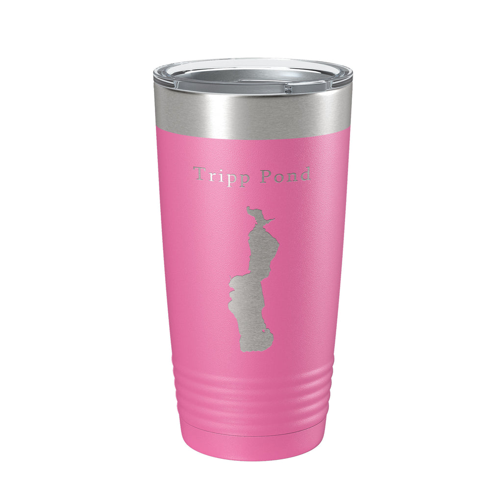 Tripp Pond Tumbler Lake Map Travel Mug Insulated Laser Engraved Coffee Cup Maine 20 oz