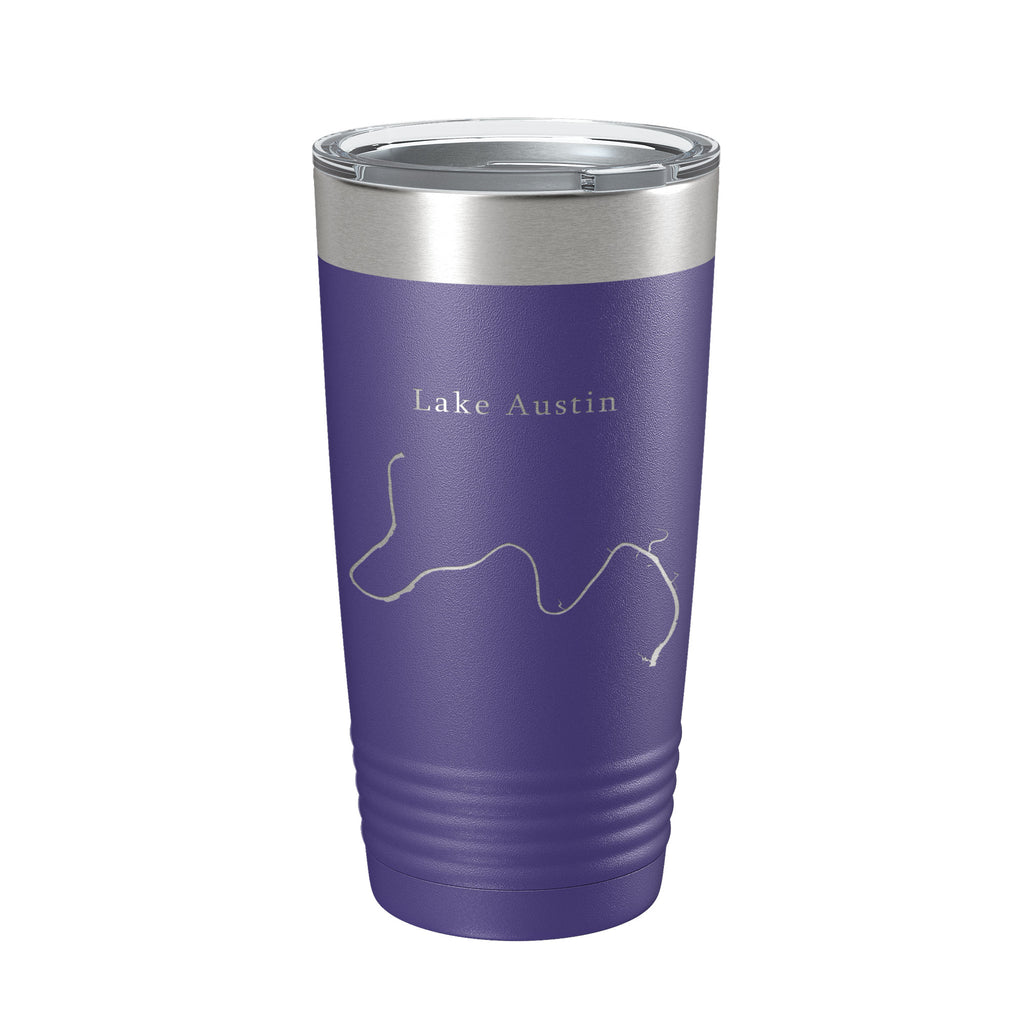Lake Austin Map Tumbler Travel Mug Insulated Laser Engraved Coffee Cup Texas 20 oz