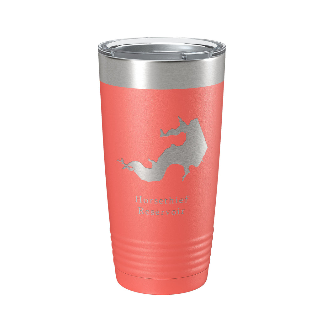 Horsethief Reservoir Tumbler Lake Map Travel Mug Insulated Laser Engraved Coffee Cup Kansas 20 oz