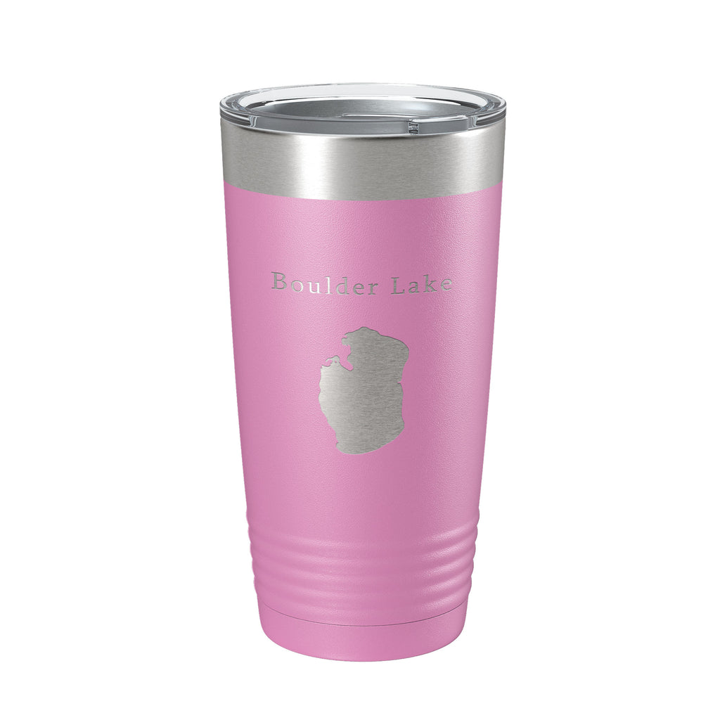 Boulder Lake Map Tumbler Travel Mug Insulated Laser Engraved Coffee Cup Wisconsin 20 oz
