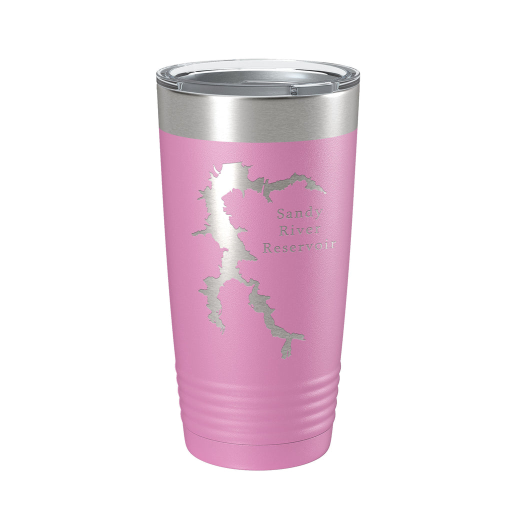Sandy River Reservoir Tumbler Lake Map Travel Mug Insulated Laser Engraved Coffee Cup Virginia 20 oz