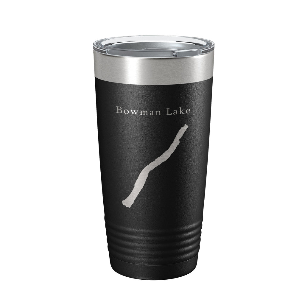 Bowman Lake Map Tumbler Travel Mug Insulated Laser Engraved Coffee Cup Montana 20 oz