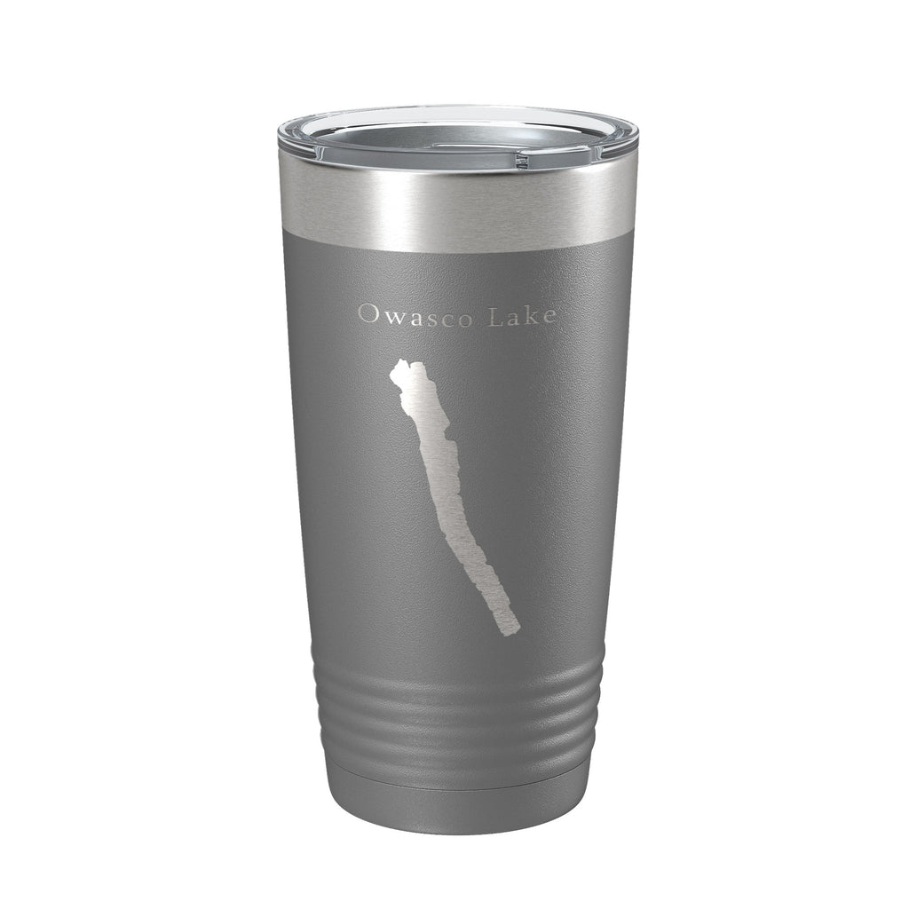 Owasco Lake Map Tumbler Travel Mug Insulated Laser Engraved Coffee Cup New York 20 oz