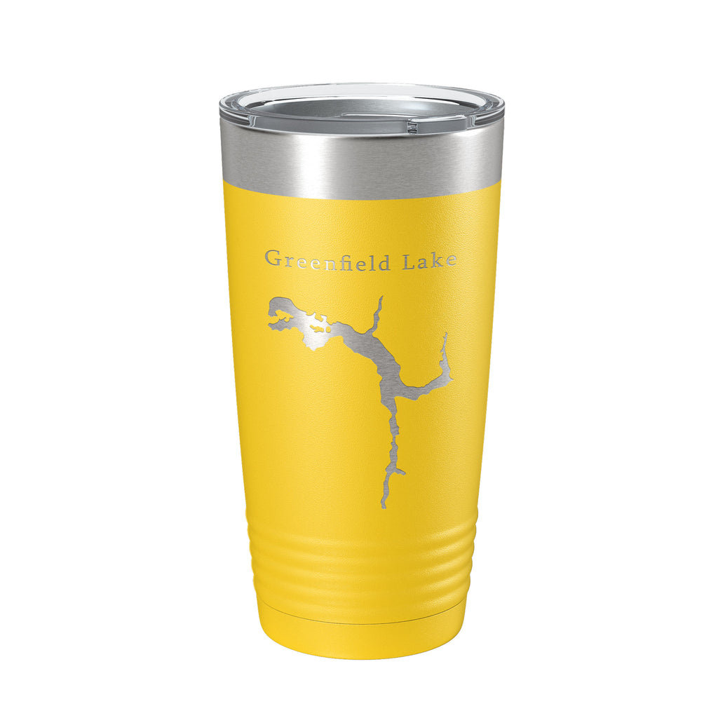 Greenfield Lake Map Tumbler Travel Mug Insulated Laser Engraved Coffee Cup Wilmington North Carolina 20 oz