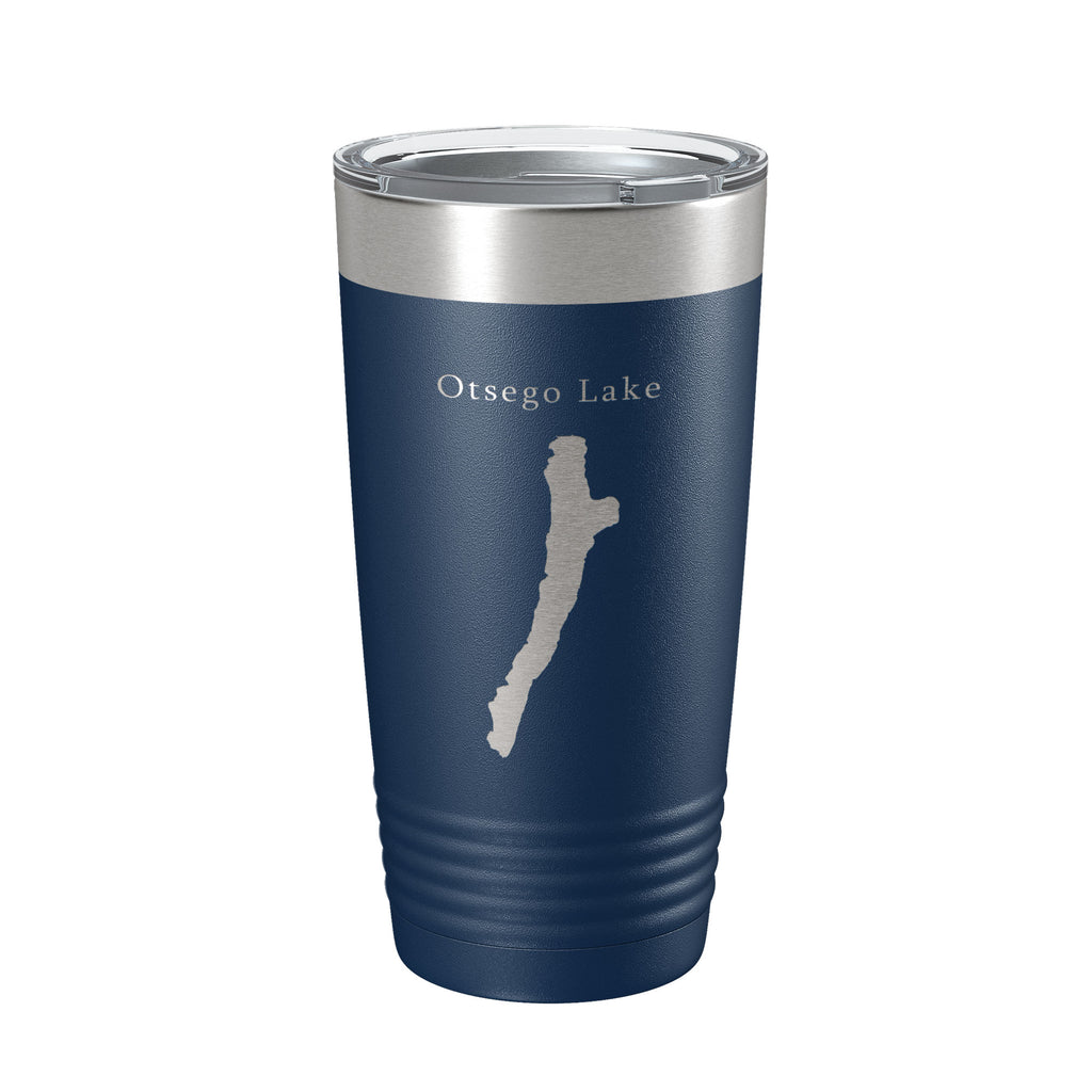 Otsego Lake Map Tumbler Travel Mug Insulated Laser Engraved Coffee Cup New York 20 oz