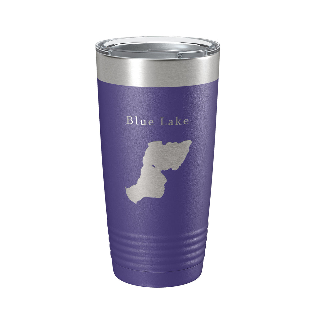 Blue Lake Map Tumbler Travel Mug Insulated Laser Engraved Coffee Cup Colorado 20 oz