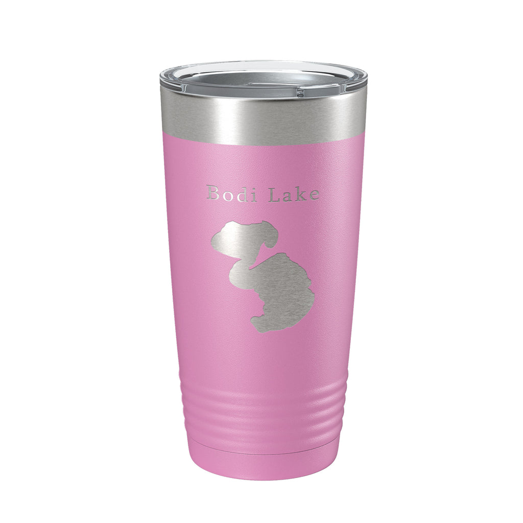 Bodi Lake Map Tumbler Travel Mug Insulated Laser Engraved Coffee Cup Michigan 20 oz