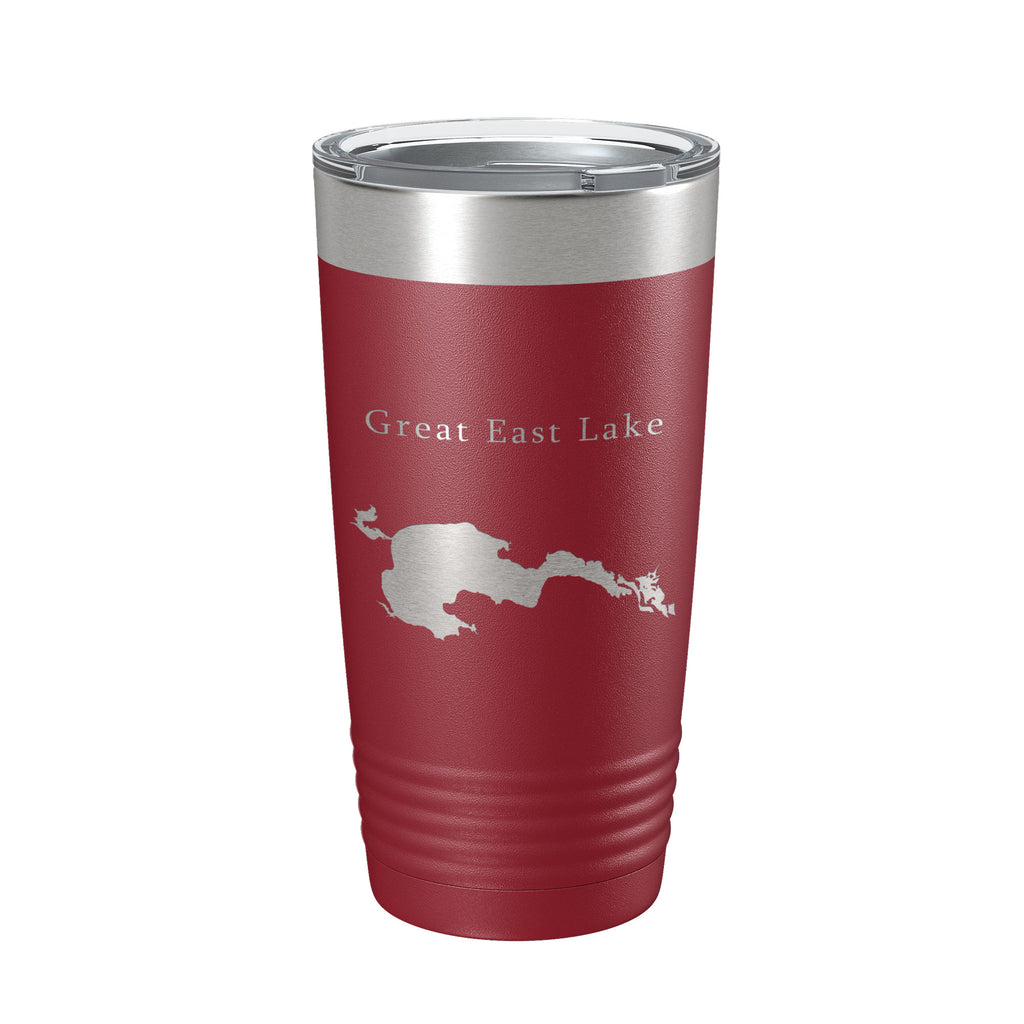 Great East Lake Map Tumbler Travel Mug Insulated Laser Engraved Coffee Cup Maine New Hampshire 20 oz
