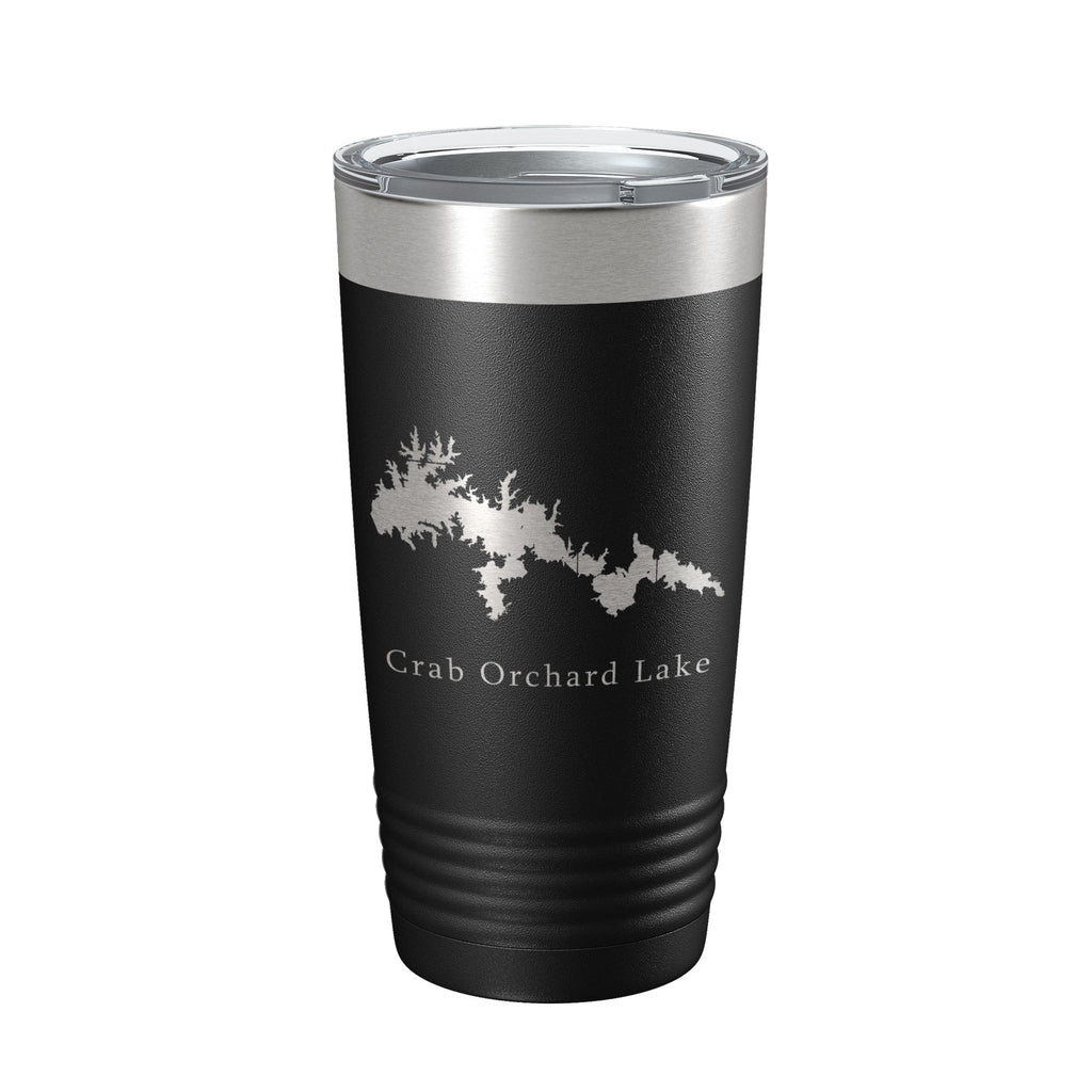 Crab Orchard Lake Map Tumbler Travel Mug Insulated Laser Engraved Coffee Cup Illinois 20 oz