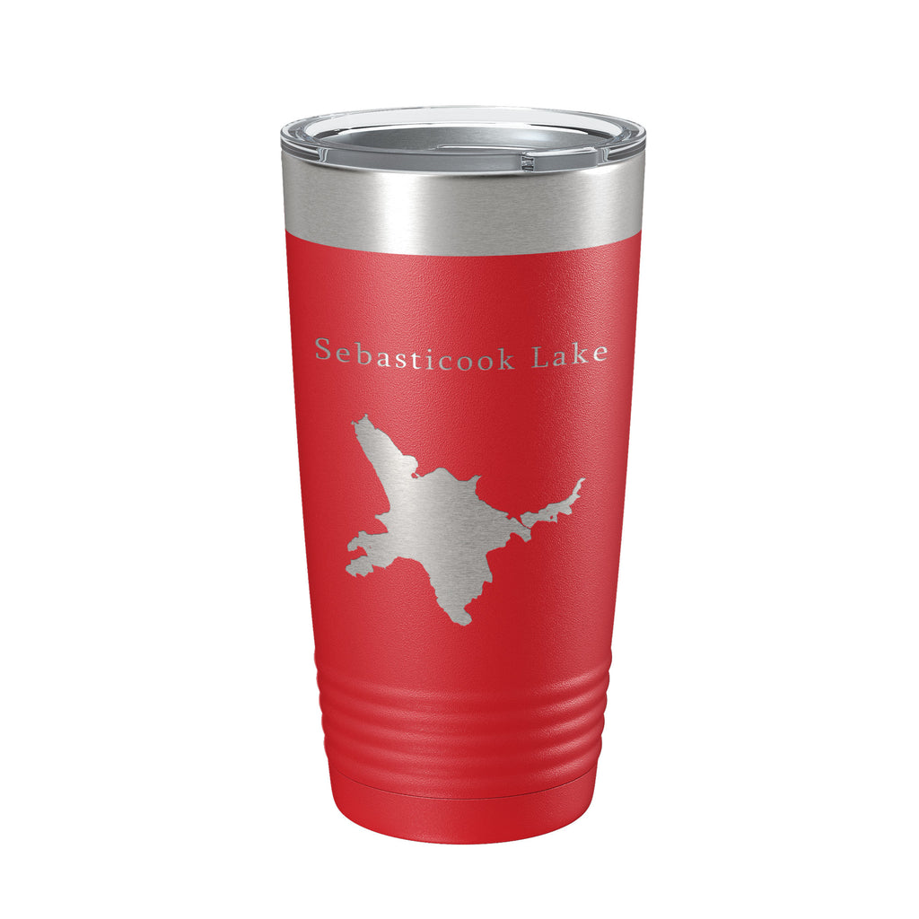 Sebasticook Lake Map Tumbler Travel Mug Insulated Laser Engraved Coffee Cup Maine 20 oz