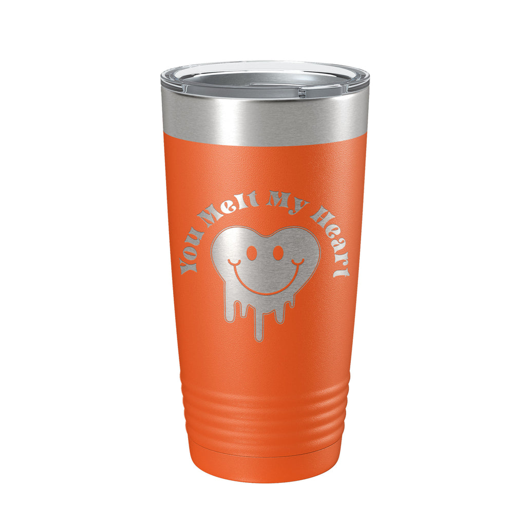 Valentine's Day Tumbler You Melt My Heart Travel Mug Insulated Laser Engraved Coffee Cup 20 oz
