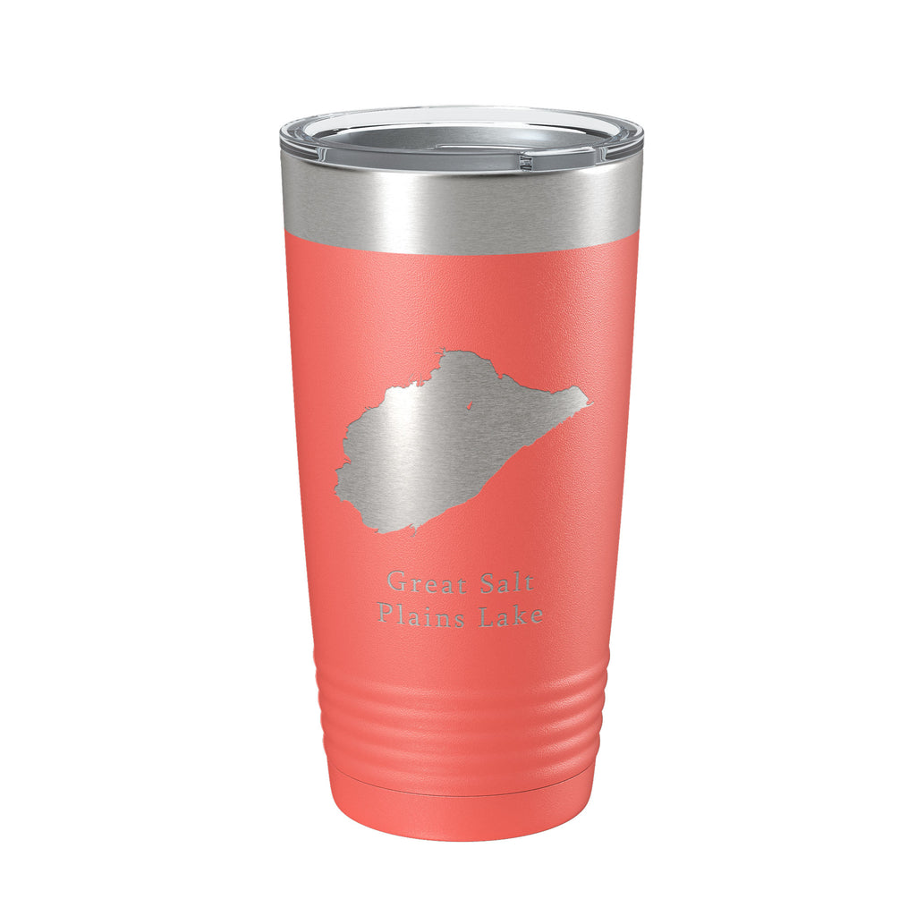 Great Salt Plains Lake Map Tumbler Travel Mug Insulated Laser Engraved Coffee Cup Oklahoma 20 oz