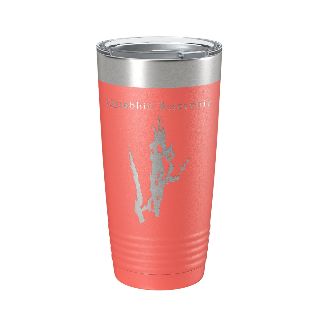 Quabbin Reservoir Tumbler Lake Map Travel Mug Insulated Laser Engraved Coffee Cup Massachusetts 20 oz