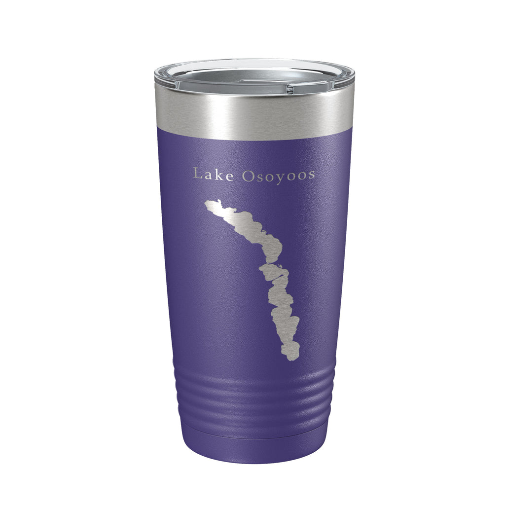 Lake Osoyoos Map Tumbler Travel Mug Insulated Laser Engraved Coffee Cup Washington BC 20 oz