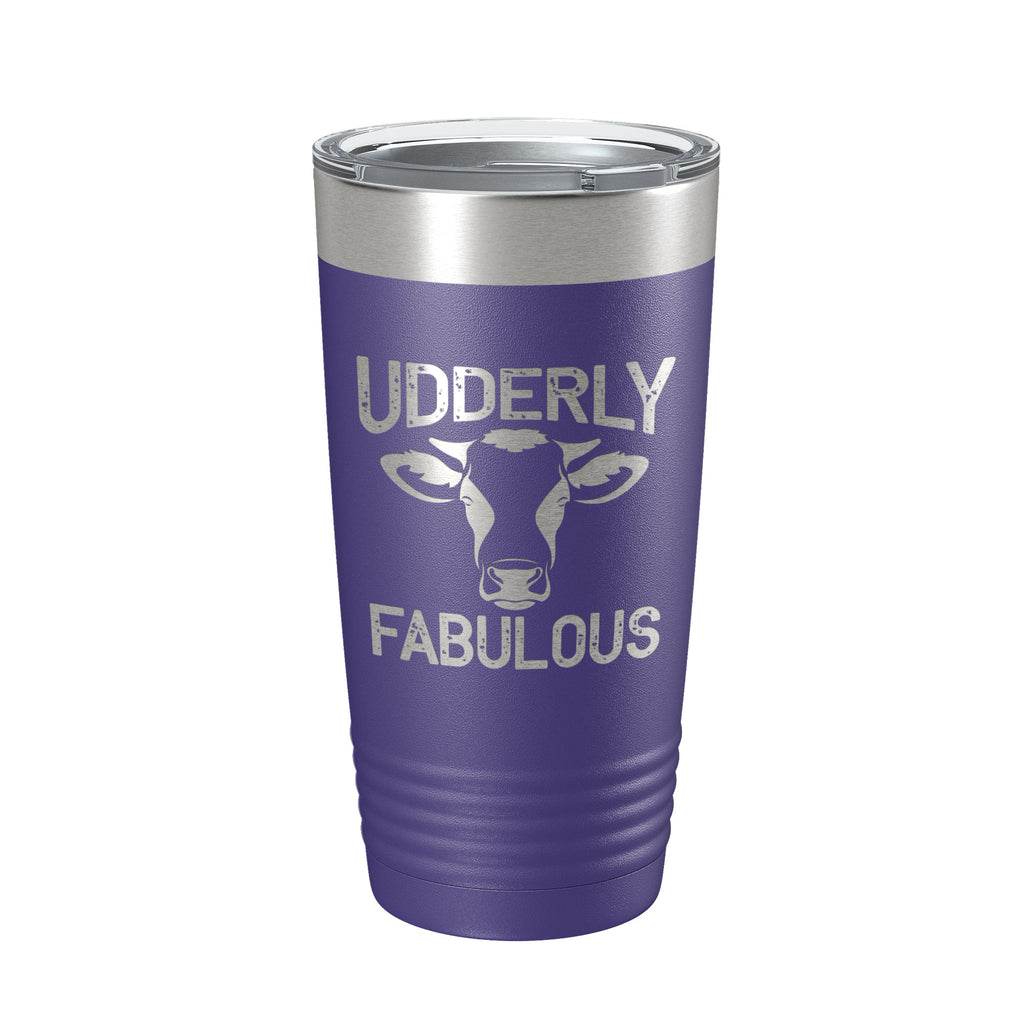 Udderly Fabulous Tumbler Cow Travel Mug Gift Insulated Laser Engraved Coffee Cup Utterly Dairy Farmer 20 oz