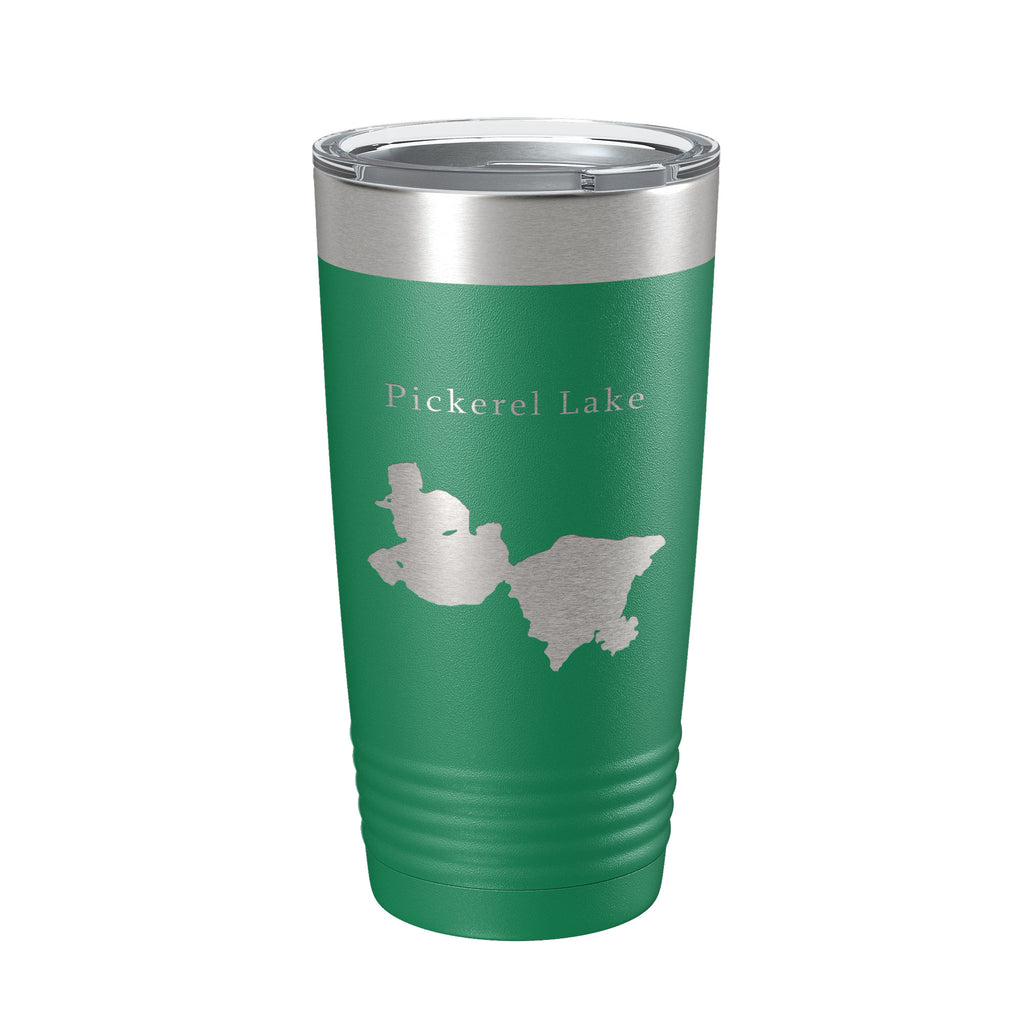 Pickerel Lake Map Tumbler Travel Mug Insulated Laser Engraved Coffee Cup Wisconsin 20 oz