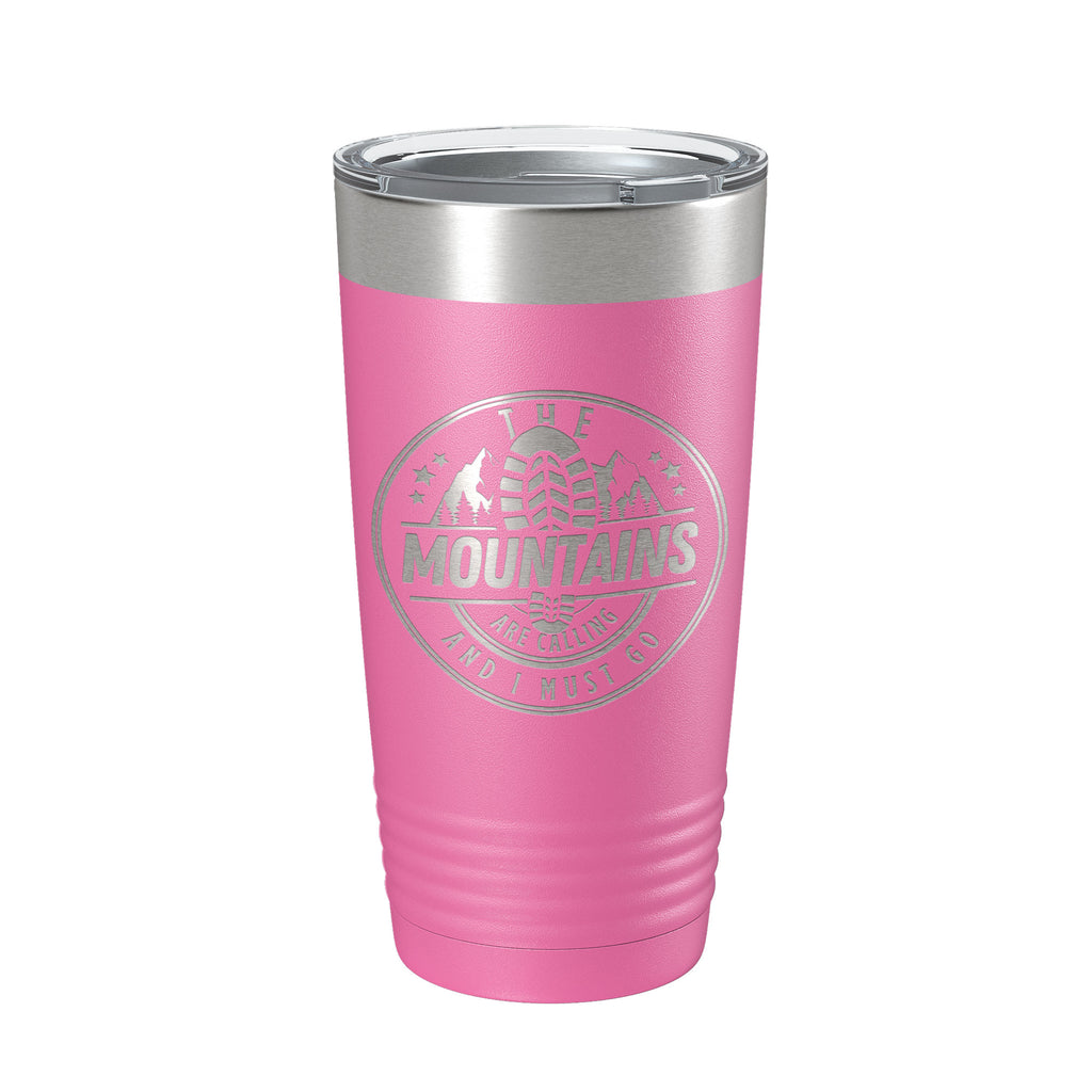 Mountains Are Calling Tumbler Camping Hiking Travel Mug Insulated Laser Engraved Coffee Cup Outdoors Gift 20 oz