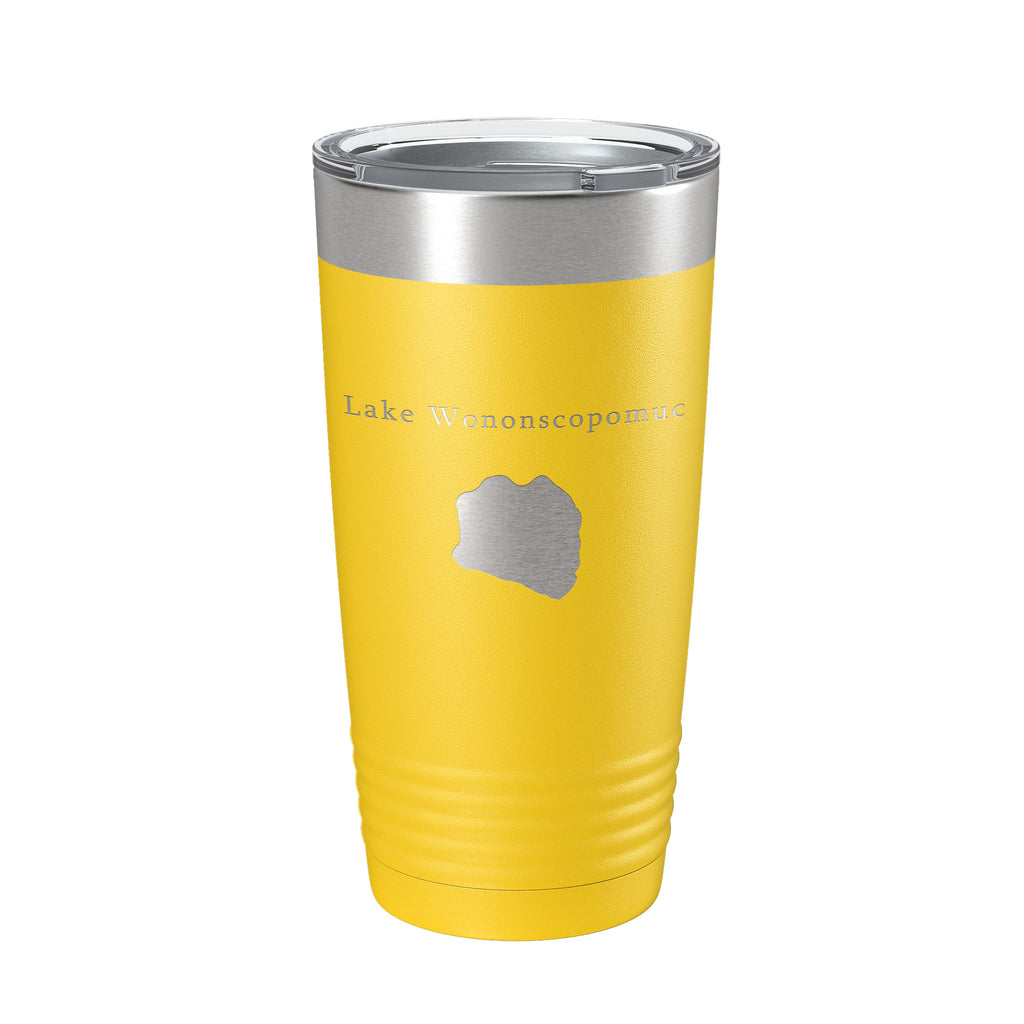 Lake Wononscopomuc Map Tumbler Travel Mug Insulated Laser Engraved Coffee Cup Connecticut 20 oz