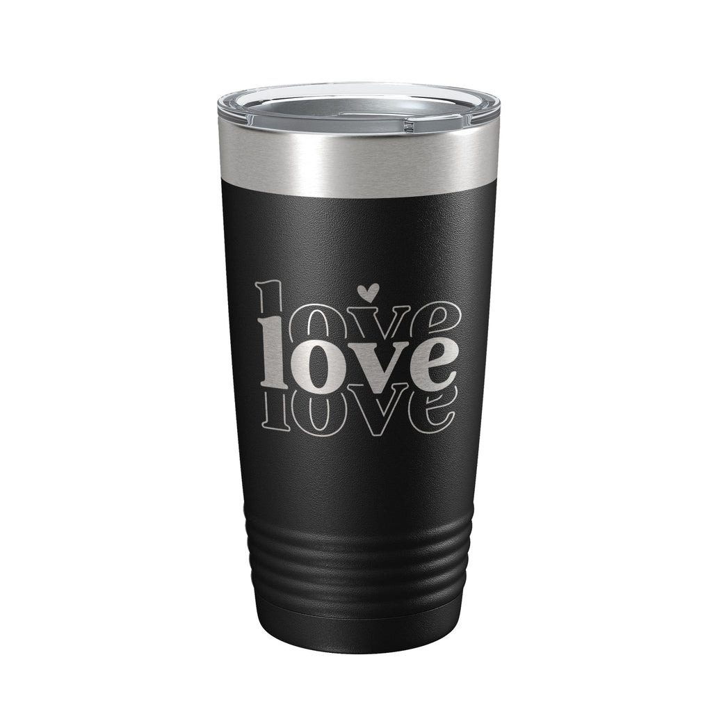 Love Love Love Tumbler Travel Mug Insulated Laser Engraved Coffee Cup 20 oz