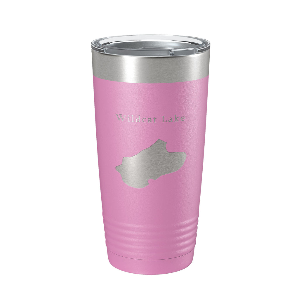Wildcat Lake Map Tumbler Travel Mug Insulated Laser Engraved Coffee Cup Banner Elk North Carolina 20 oz
