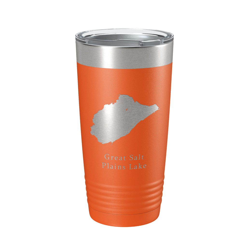 Great Salt Plains Lake Map Tumbler Travel Mug Insulated Laser Engraved Coffee Cup Oklahoma 20 oz
