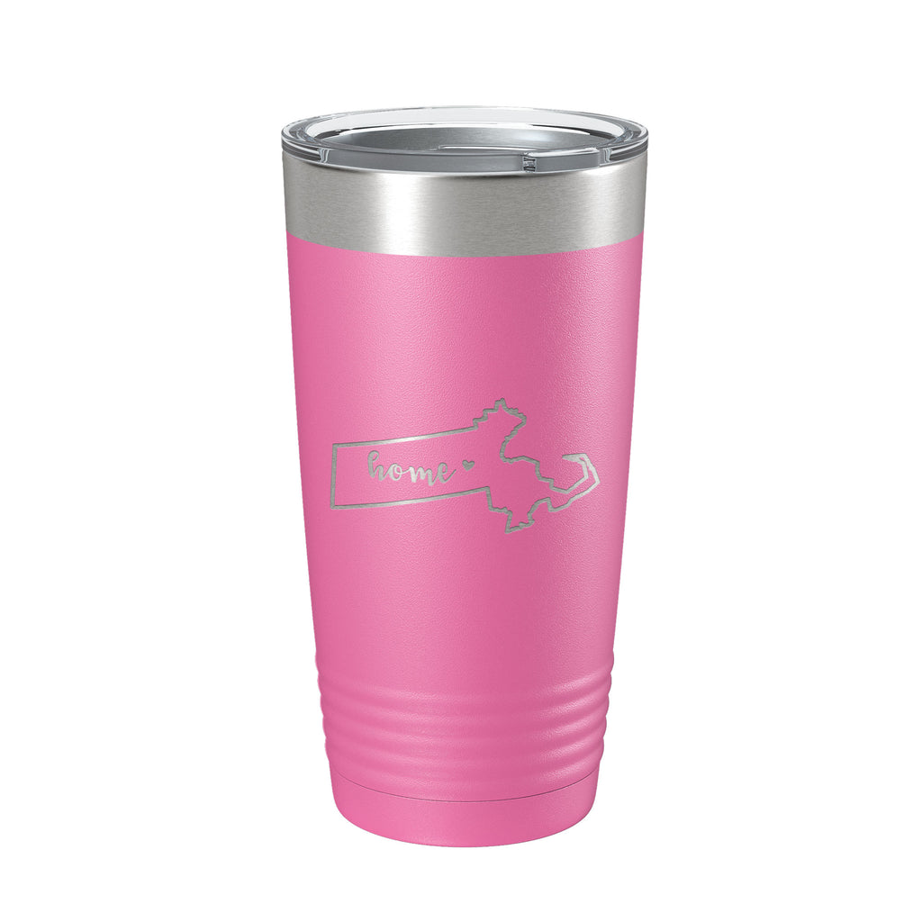 Massachusetts Tumbler Home State Travel Mug Insulated Laser Engraved Map Coffee Cup 20 oz