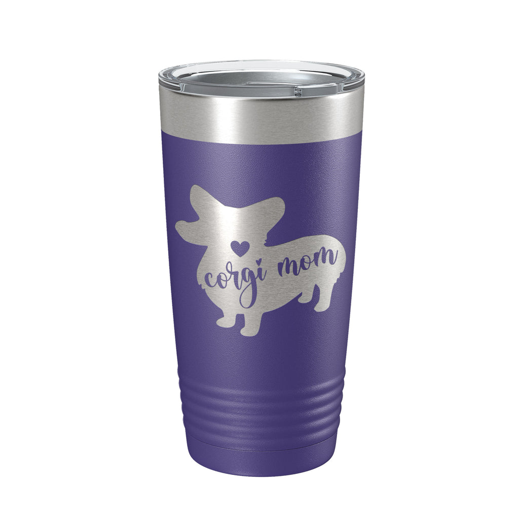 Corgi Mom Tumbler Dog Travel Mug Gift Insulated Laser Engraved Coffee Cup 20 oz
