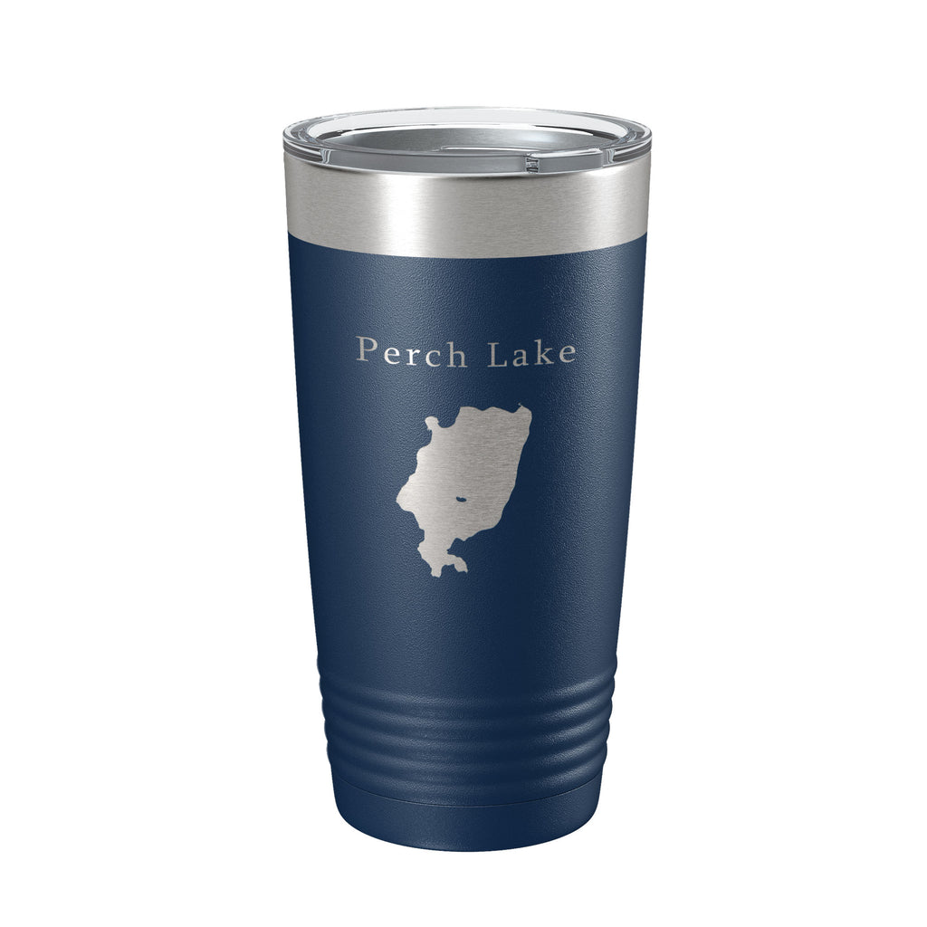 Perch Lake Map Tumbler Travel Mug Insulated Laser Engraved Coffee Cup Michigan 20 oz