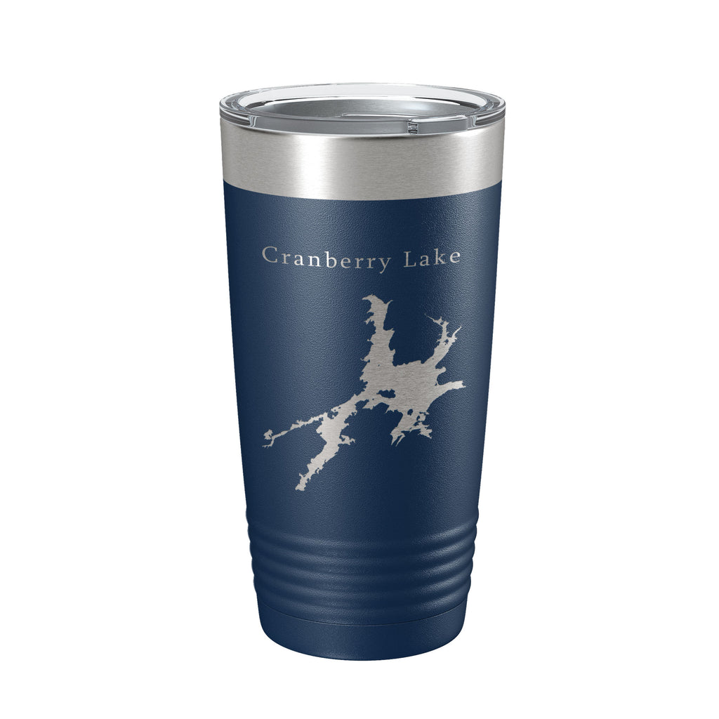 Cranberry Lake Map Tumbler Travel Mug Insulated Laser Engraved Coffee Cup New York 20 oz