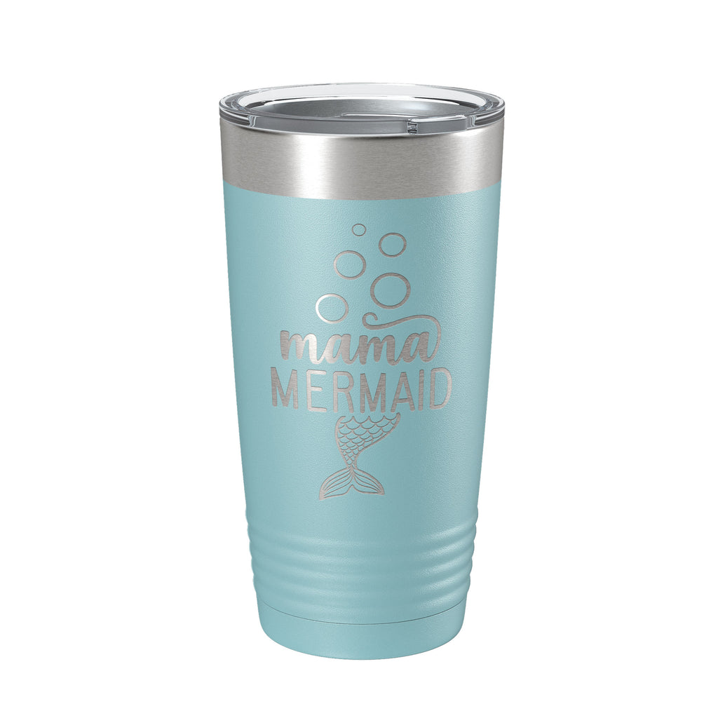 Mama Mermaid Tumbler Travel Mug Insulated Laser Engraved Coffee Cup Mom Momma Gift 20 oz