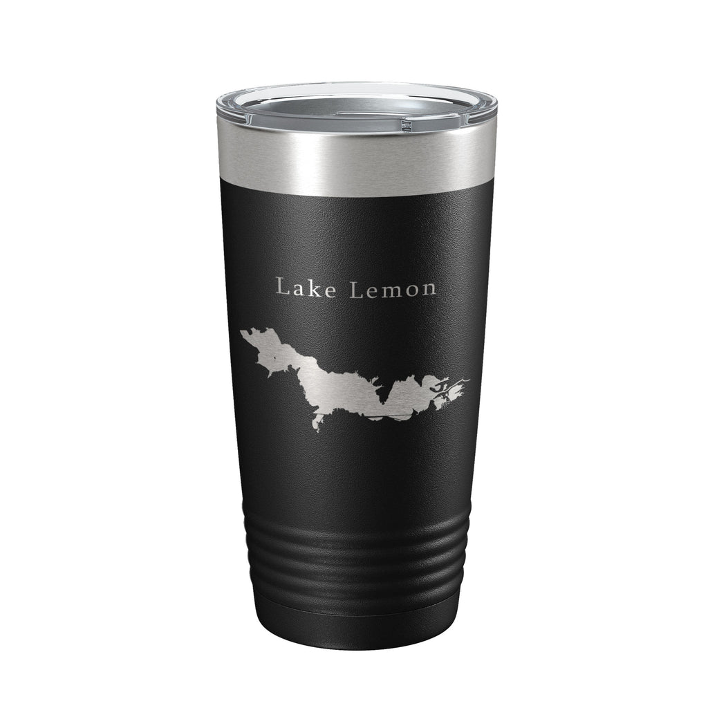 Lake Lemon Map Tumbler Travel Mug Insulated Laser Engraved Coffee Cup Indiana 20 oz