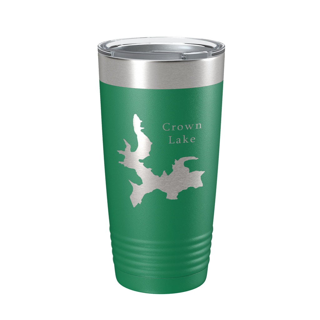 Crown Lake Map Tumbler Travel Mug Insulated Laser Engraved Coffee Cup Arkansas 20 oz