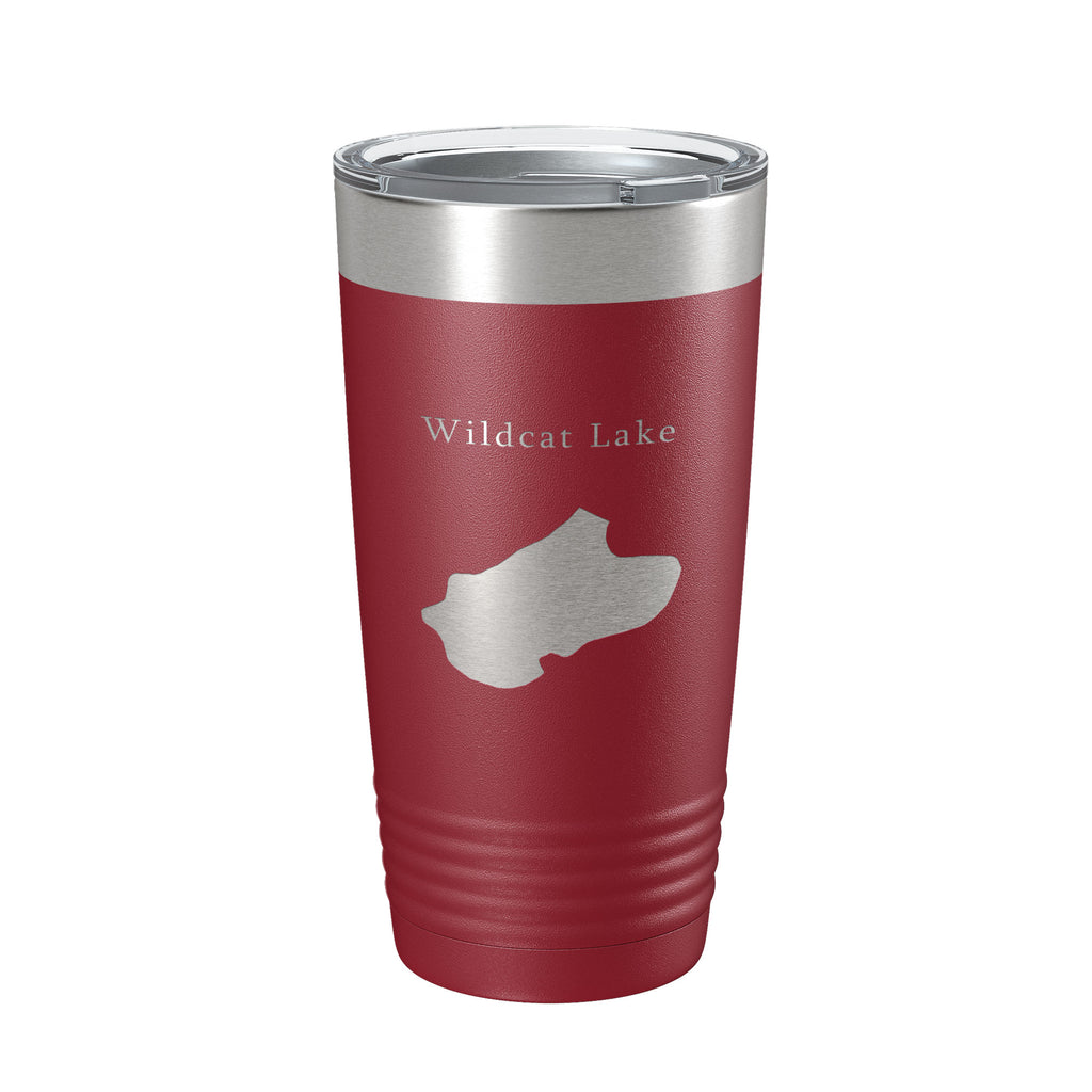 Wildcat Lake Map Tumbler Travel Mug Insulated Laser Engraved Coffee Cup Banner Elk North Carolina 20 oz