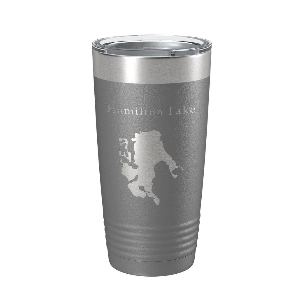 Hamilton Lake Map Tumbler Travel Mug Insulated Laser Engraved Coffee Cup Indiana 20 oz
