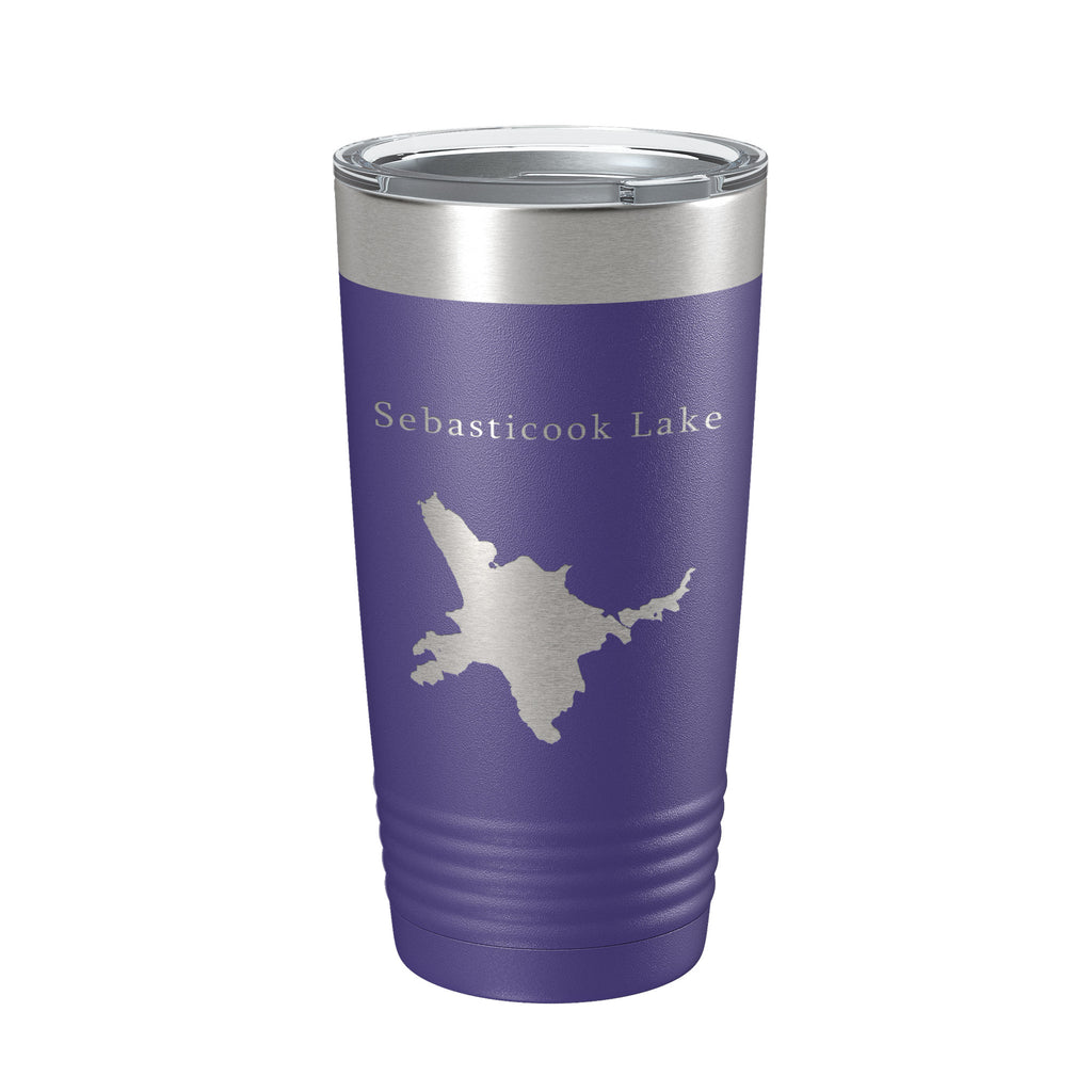 Sebasticook Lake Map Tumbler Travel Mug Insulated Laser Engraved Coffee Cup Maine 20 oz