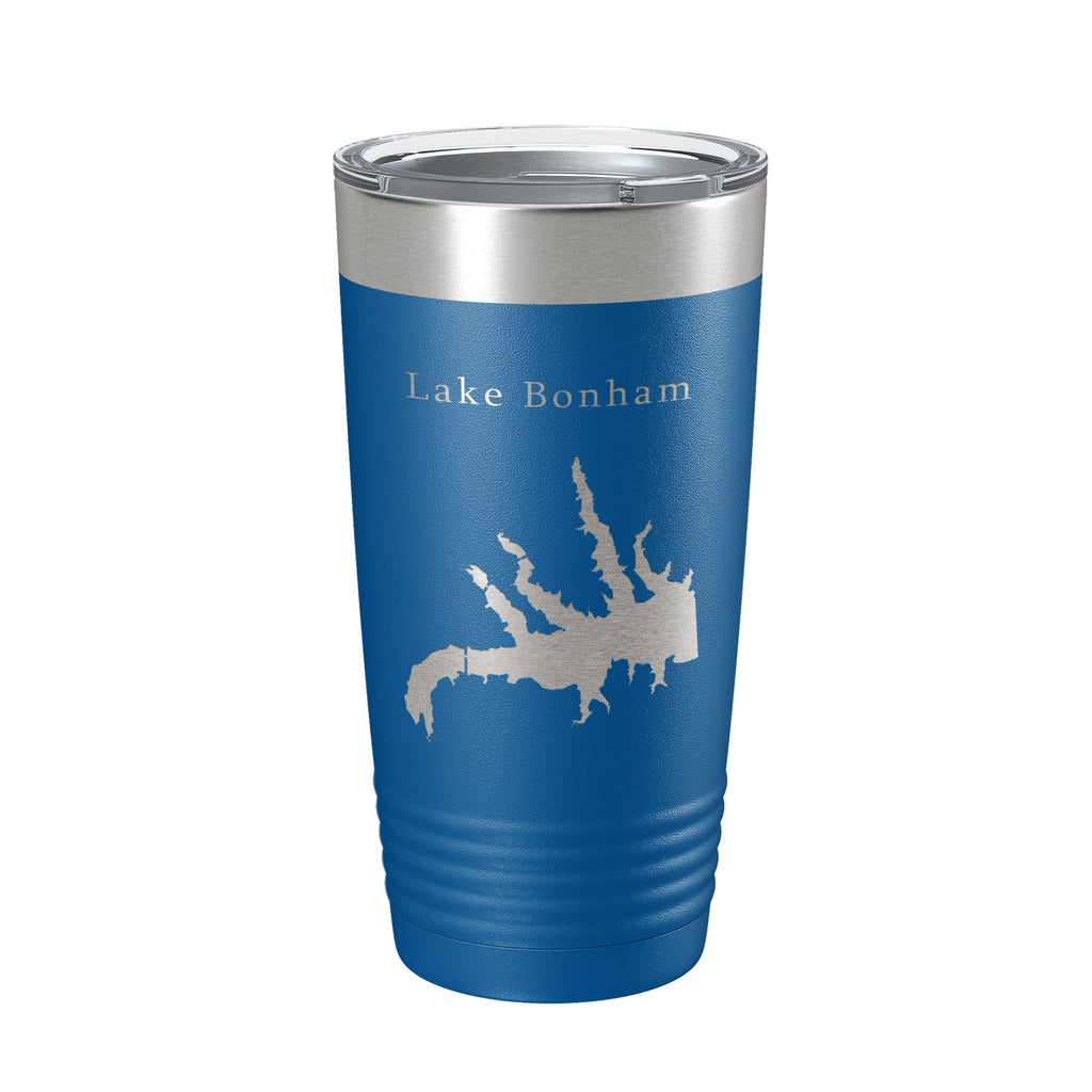Lake Bonham Map Tumbler Travel Mug Insulated Laser Engraved Coffee Cup Texas 20 oz