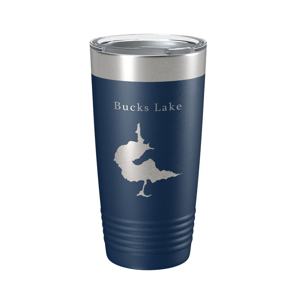Bucks Lake Map Tumbler Travel Mug Insulated Laser Engraved Coffee Cup California 20 oz