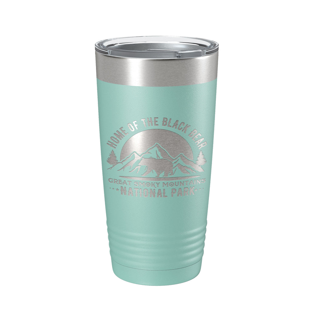 Black Bear Tumbler Great Smoky Mountains National Park Travel Mug Insulated Laser Engraved Coffee Cup GSMNP Gift 20 oz