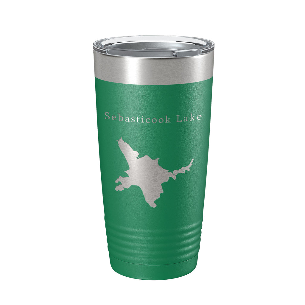 Sebasticook Lake Map Tumbler Travel Mug Insulated Laser Engraved Coffee Cup Maine 20 oz