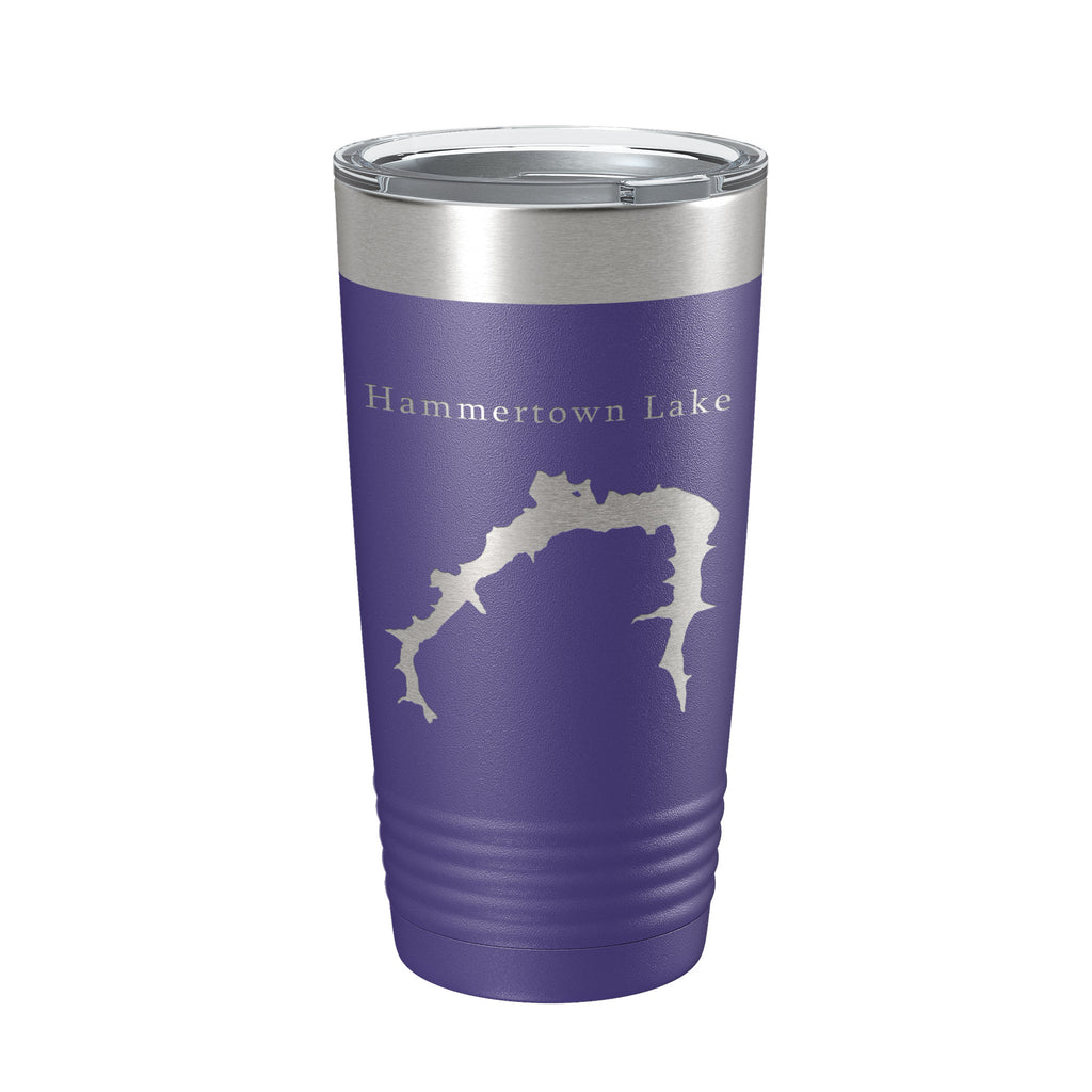 Hammertown Lake Map Tumbler Travel Mug Insulated Laser Engraved Coffee Cup Jackson City Reservoir Ohio 20 oz