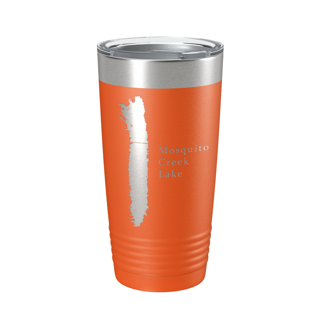Mosquito Creek Lake Map Tumbler Travel Mug Insulated Laser Engraved Coffee Cup Ohio 20 oz