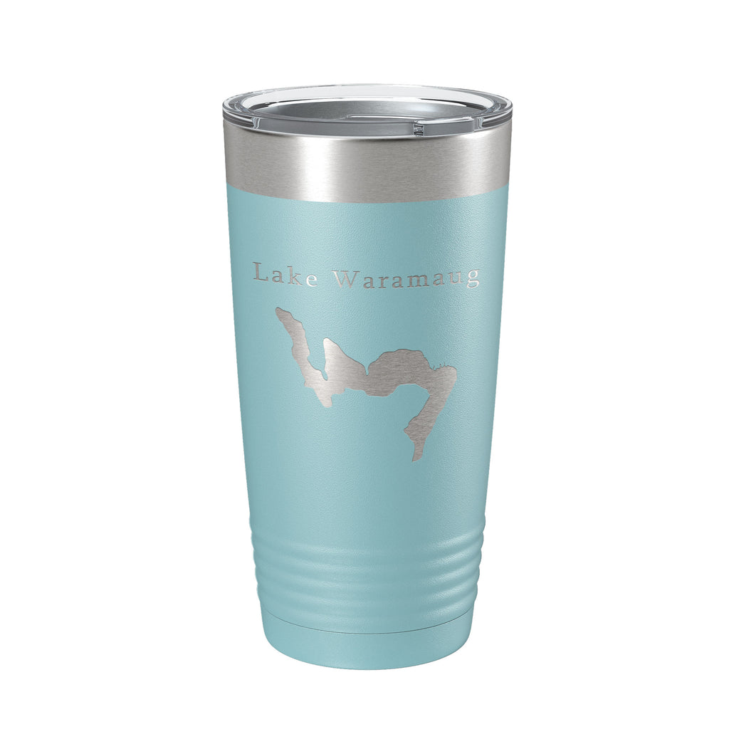 Lake Waramaug Map Tumbler Travel Mug Insulated Laser Engraved Coffee Cup Connecticut 20 oz