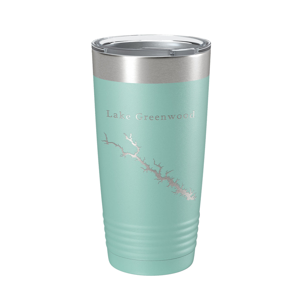 Lake Greenwood Map Tumbler Travel Mug Insulated Laser Engraved Coffee Cup South Carolina 20 oz