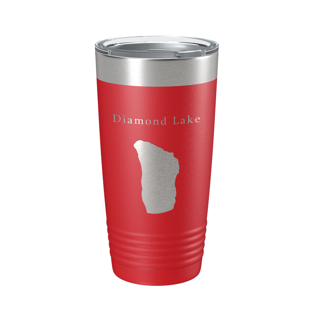 Diamond Lake Map Tumbler Travel Mug Insulated Laser Engraved Coffee Cup Oregon 20 oz