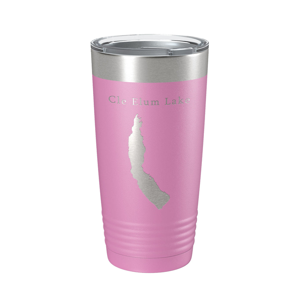 Cle Elum Lake Map Tumbler Travel Mug Insulated Laser Engraved Coffee Cup Washington 20 oz