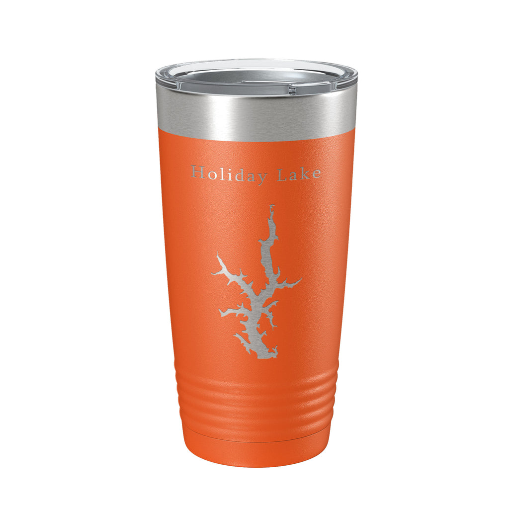 Holiday Lake Map Tumbler Travel Mug Insulated Laser Engraved Coffee Cup Illinois 20 oz