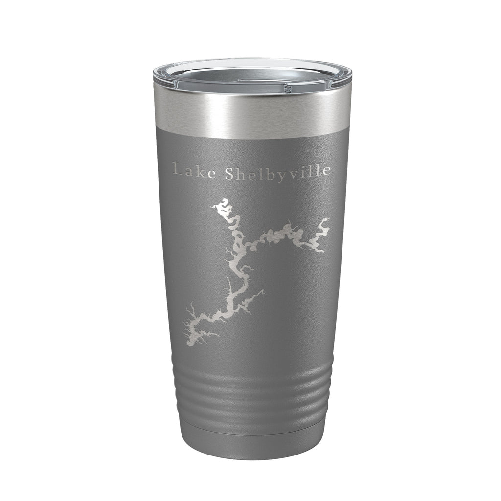 Lake Shelbyville Map Tumbler Travel Mug Insulated Laser Engraved Coffee Cup Illinois 20 oz