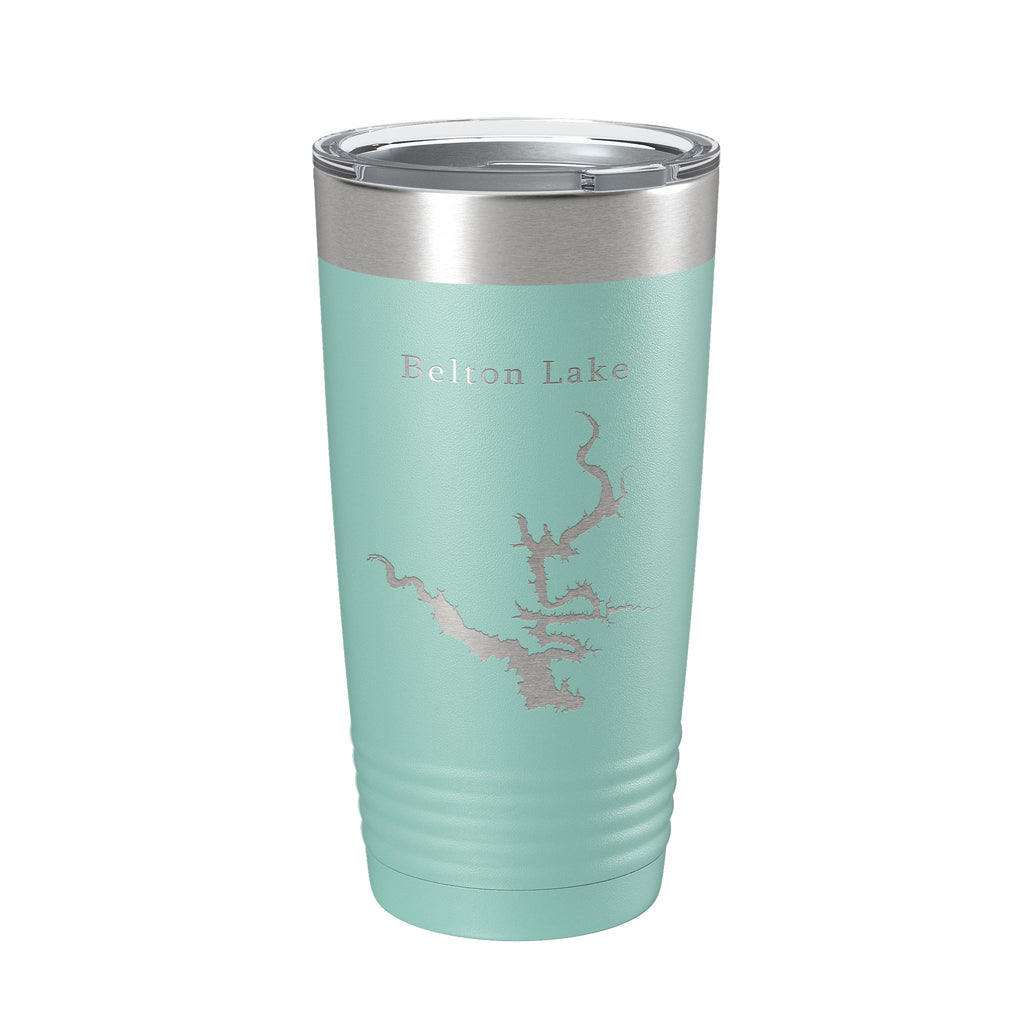 Belton Lake Map Tumbler Travel Mug Insulated Laser Engraved Coffee Cup Texas 20 oz