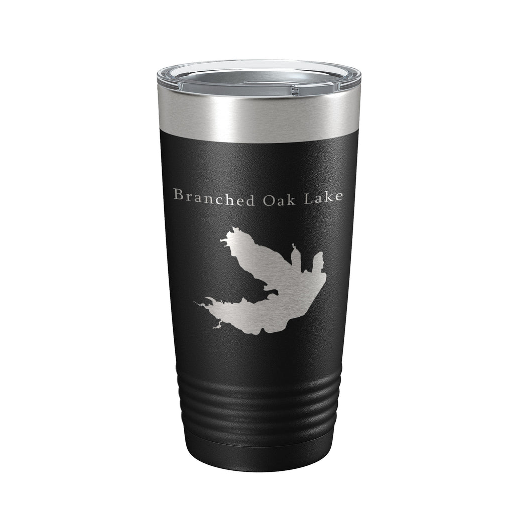 Branched Oak Lake Map Tumbler Travel Mug Insulated Laser Engraved Coffee Cup Nebraska 20 oz